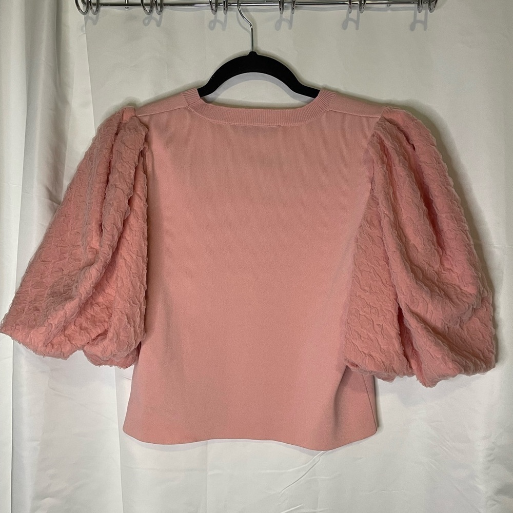 Zara Pink Puff Sleeve Top - Picture 3 of 4